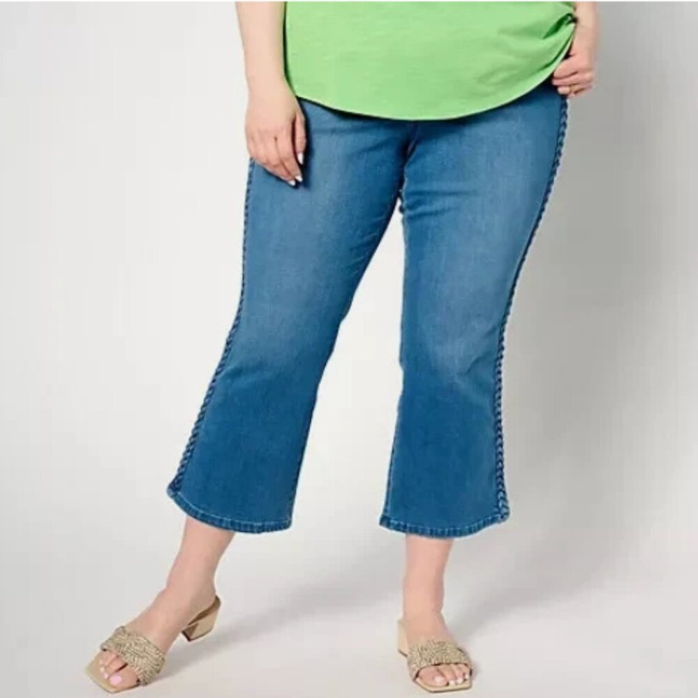 Belle Kim Gravel TrplLuxe Dnm Got it Braid Crop Jean-Med Wash-Petite 30-A639678